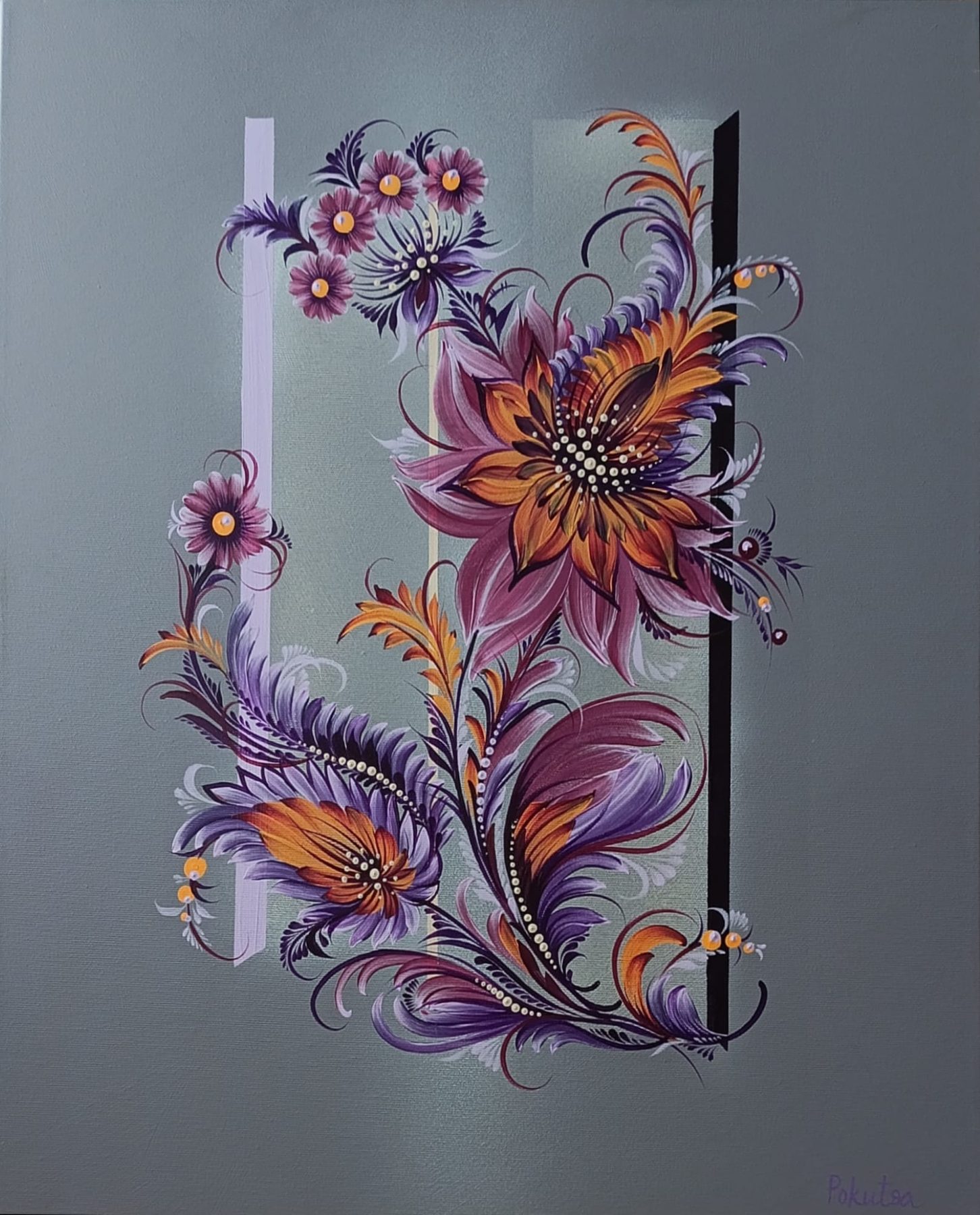 Oksana Pokutsa — Grey Bloom Composition